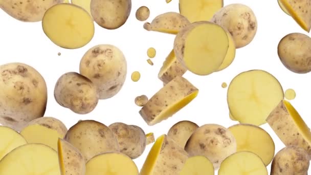 Fallende Kartoffeln — Stockvideo