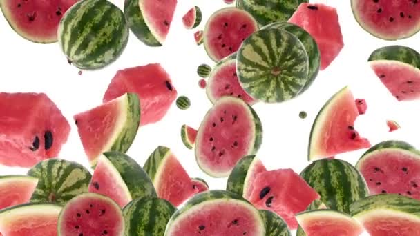 Vallende watermeloen — Stockvideo