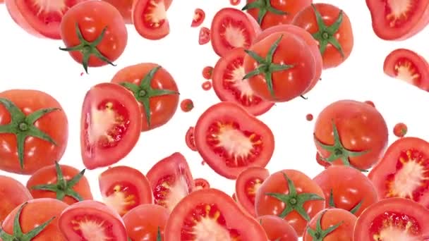 Vallende tomaten — Stockvideo