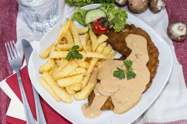 Cutlet with Mushroom Sauce — Stock Photo, Image