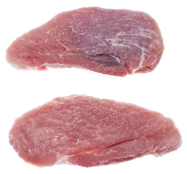Çiğ et parçası (üzerinde beyaz) — Stok fotoğraf