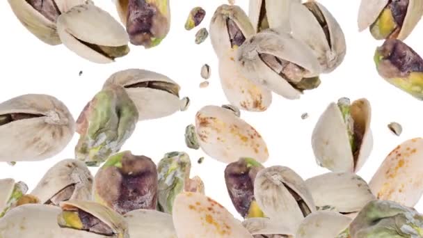 Pistachios falling down background video — Stock Video