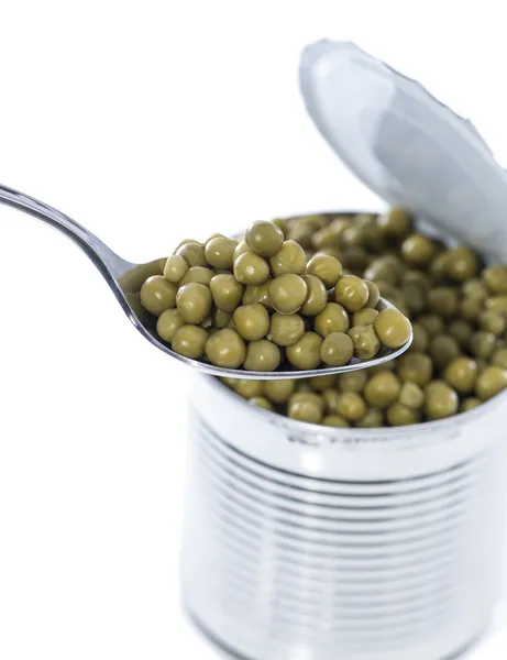 Peas in a Can (on white) — Stock Photo, Image