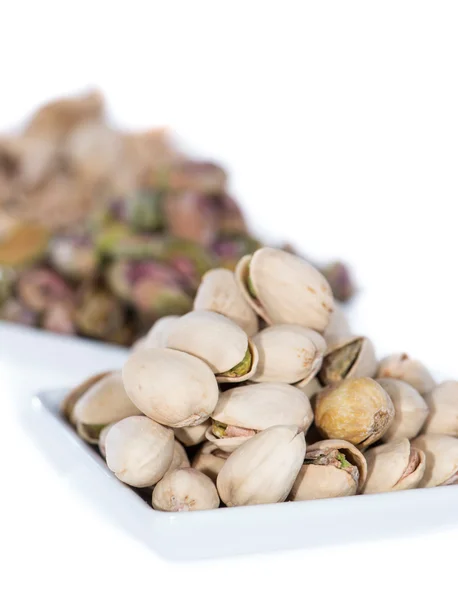 Bowls with Pistachios on white — Stock Photo, Image