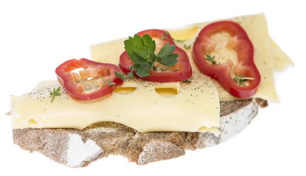 Sanduíche de queijo isolado em branco — Fotografia de Stock