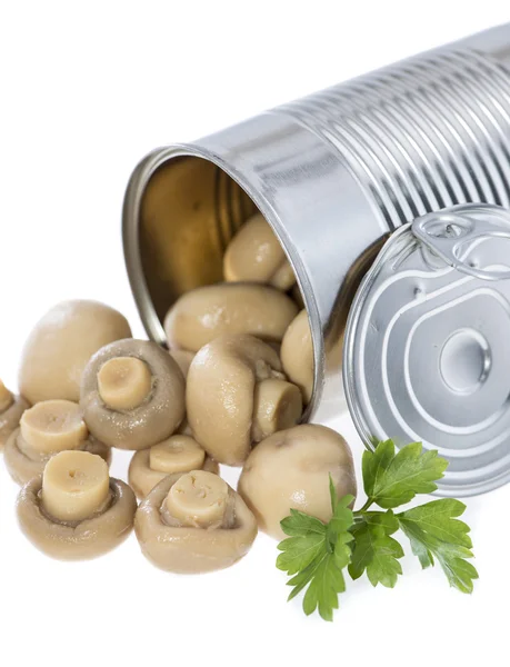 Mushrooms in a can — Stock Photo, Image