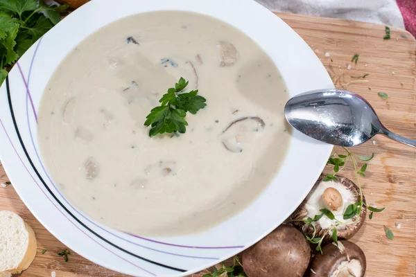 Cremige Pilzsuppe — Stockfoto