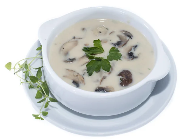 Свежий грибной суп (на белом ) — стоковое фото