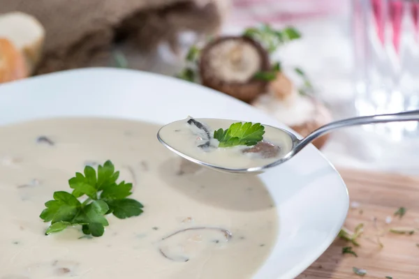Вершковий грибний суп — стокове фото