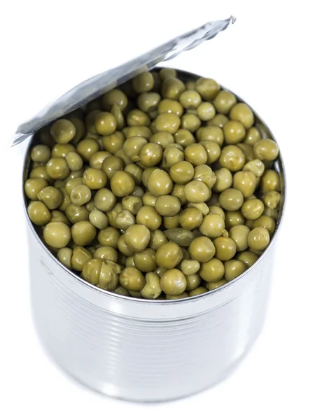 Peas in a Can (on white) Stock Picture