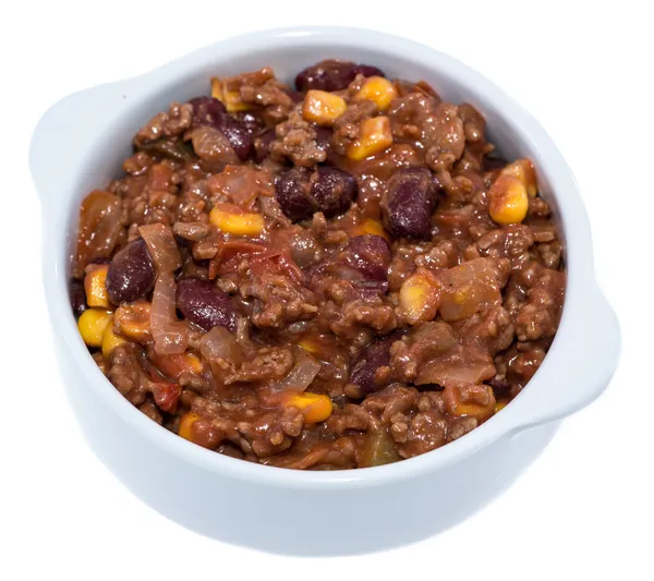 Portion of Chili con Carne on white — Stock Photo, Image