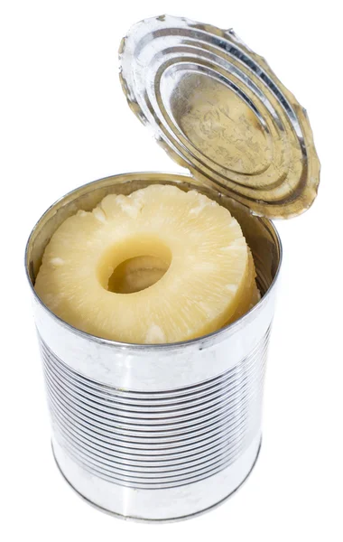 Canned Pineapples in a tin — Stock Photo, Image