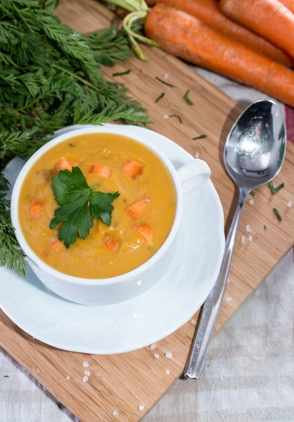 Porzione di zuppa di carote — Foto Stock