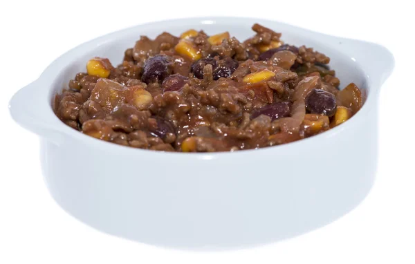 Portion of Chili con Carne on white — Stock Photo, Image