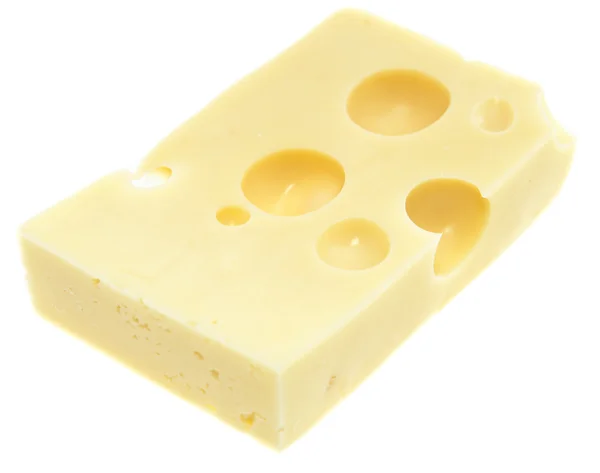 Шматок Emmentaler на білому — стокове фото