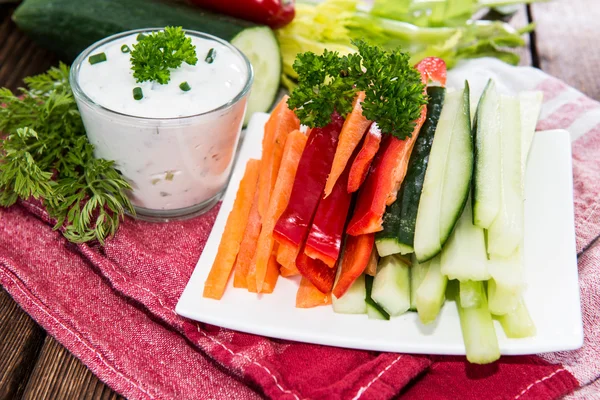 Mixed Crudites with Dip — Stock Photo, Image