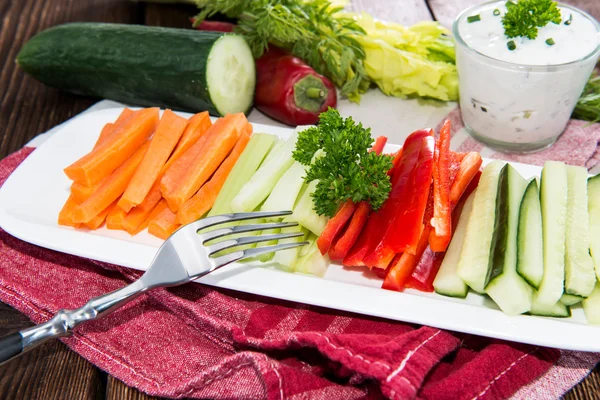 Mixed Crudites with Dip — Stock Photo, Image