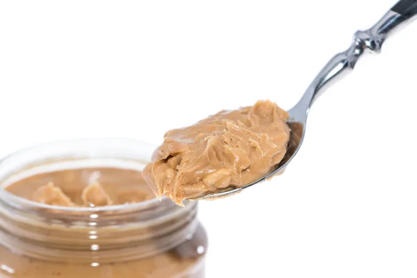 Spoon with Peanut Butter — Stock Photo, Image