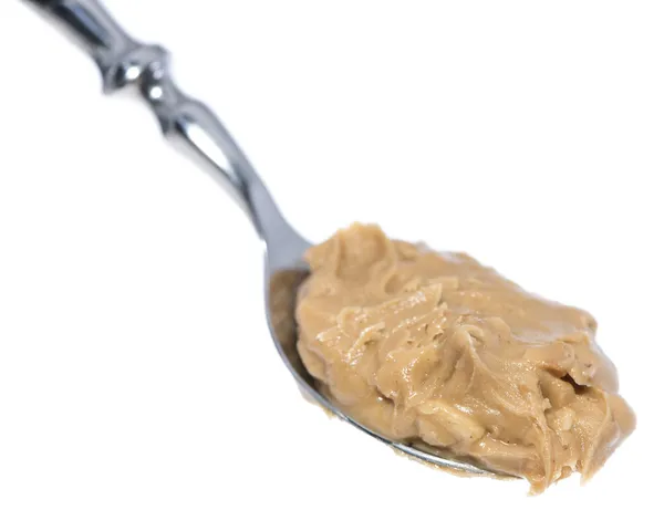 Peanut Butter on a spoon — Stock Photo, Image