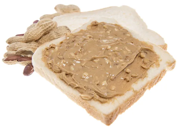 Isolated Peanut Butter Sandwich — Stock Photo, Image