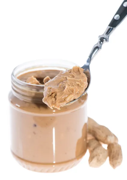 Spoon with Peanut Butter — Stock Photo, Image