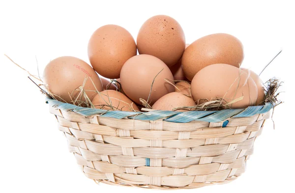 Vajíčka izolované na bílém — Stock fotografie
