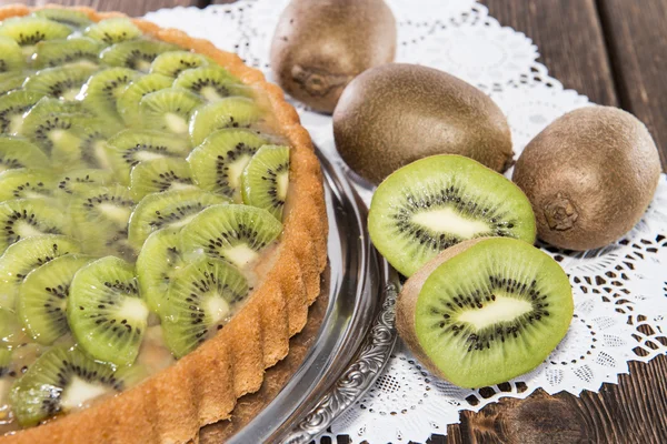 Kiwi Tart pe fundal din lemn — Fotografie, imagine de stoc