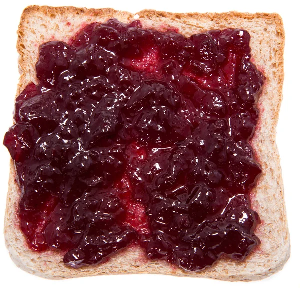 Marmelade Sandwich isoliert auf weiß — Stockfoto