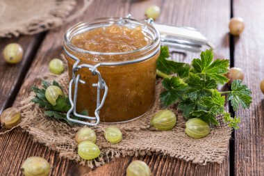 Gooseberry Jam in a glass clipart
