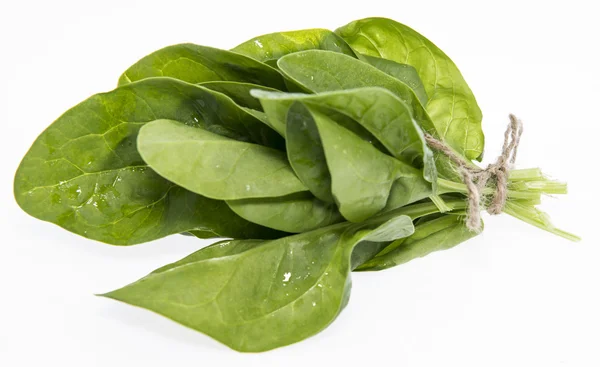 Fresh Spinach Leaves on white — Stock Photo, Image