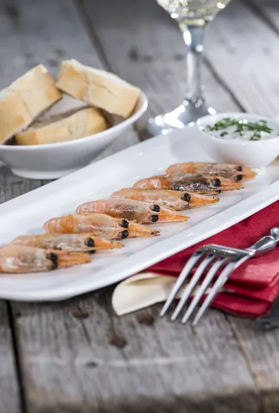 Porción de gambas fritas — Foto de Stock