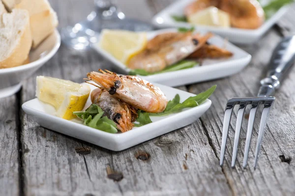 Portion of fried Prawns — Stock Photo, Image