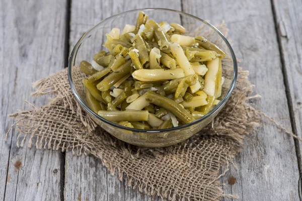 Gedeelte van groene bonen salade — Stockfoto