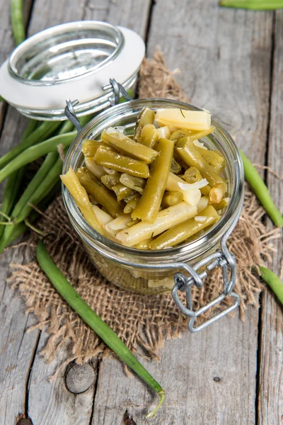 Green Bean salad in a glass — Stock Photo, Image