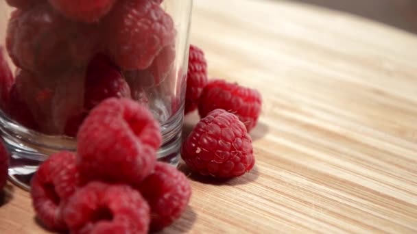 Frische Himbeeren — Stockvideo