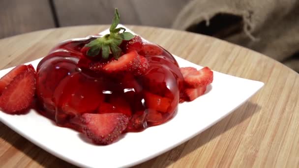 Strawberry Jello — Stock Video