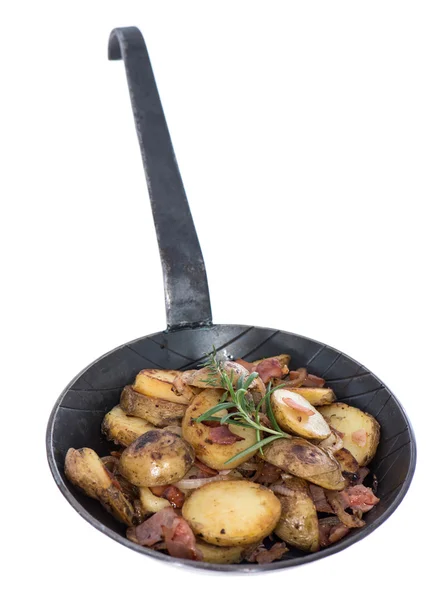 Portion of roasted Potatoes on white — Stock Photo, Image