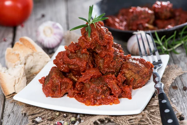 Meatballs with Sauce on a plate — Stock Photo, Image