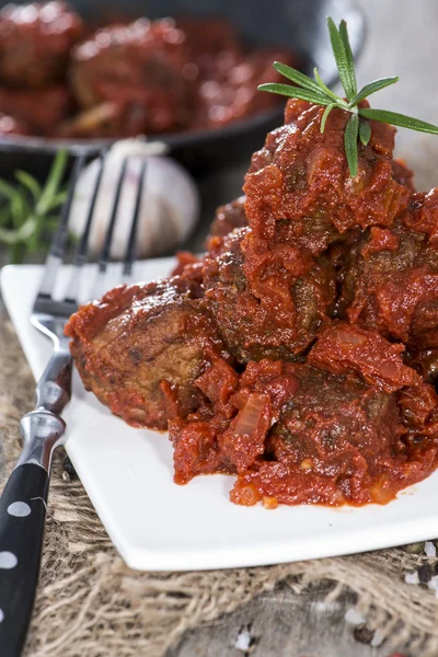 Tomato Sauce and Meatballs — Stock Photo, Image