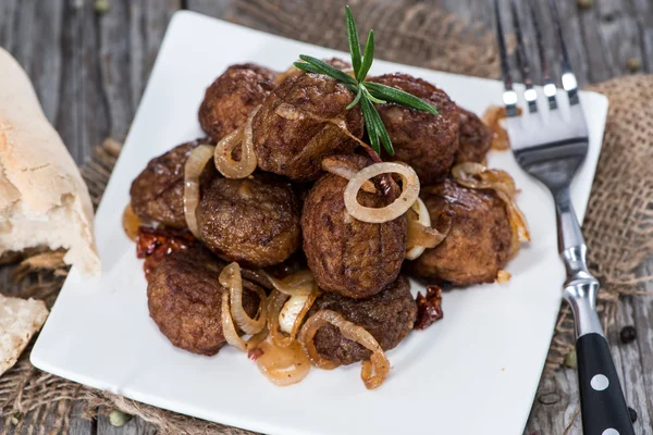 Plate with fresh made Meatballs — Stock Photo, Image