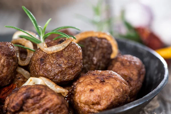 Homemade Meatballs in a pan — Stock Photo, Image