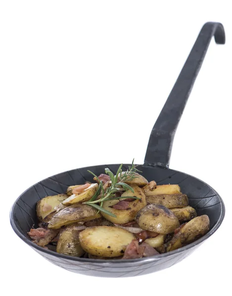 Portion of roasted Potatoes on white — Stock Photo, Image