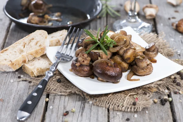 Plate with Fried Mushrooms — Stock Photo, Image