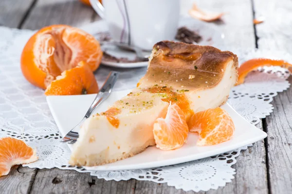 Piatto con torta al formaggio — Foto Stock