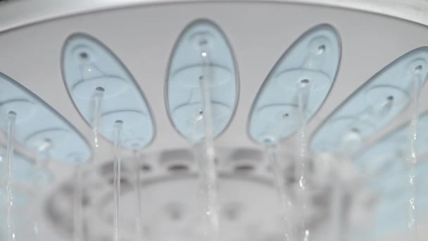 Duschmunstycke med rinnande vatten — Stockvideo