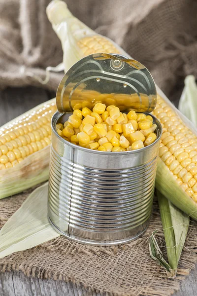 Can with Sweetcorn — Stock Photo, Image