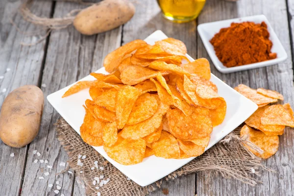 Heap of Paprika Potato Chips — Stock Photo, Image