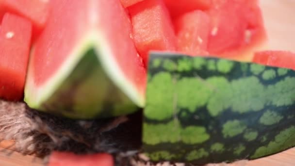 Roterande vattenmelon (hd makro video) — Stockvideo