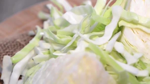 Сырой капустный салат — стоковое видео