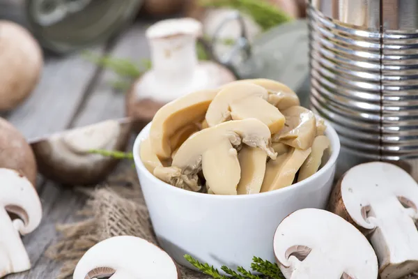 Portion of preserved Mushrooms — Stock Photo, Image